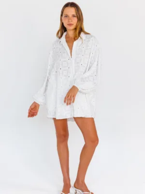 Lillian Shirt Broderie Anglaise White