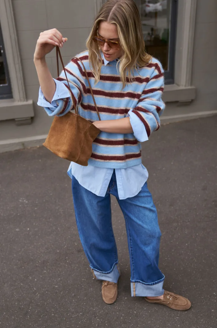 Bonnie Lofty Knit Blue Stripe