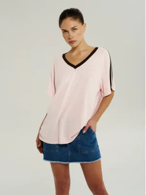 V Neck Jersey Tee Dusty Rose Dur