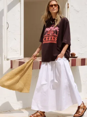 Liv Oversized Tee Phantom/Ceres Sunset Palms