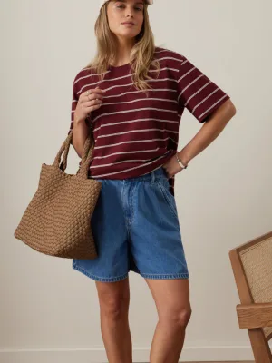 Piper Pleat Front Short Fresh Indigo