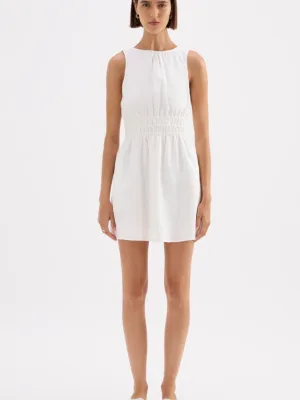Andri Linen Mini Dress - White
