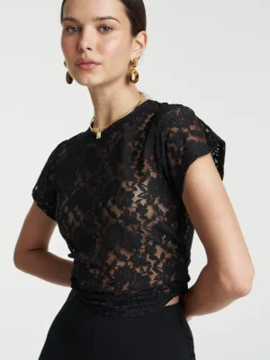 Lace Baby Dool Tee - Black