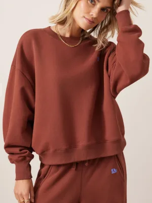 Quinn Slouchy Crew Burnt Toffee