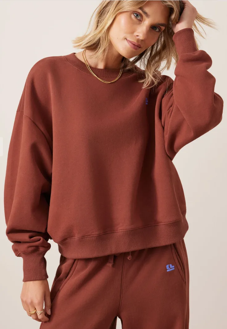 Quinn Slouchy Crew Burnt Toffee