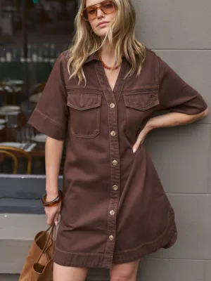 Bonnie Rekaxed Shirt Dress Chocolate