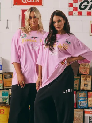 The Very Oversized Racing Badge Tee Pink