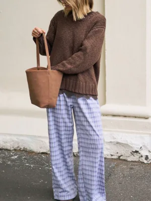 The Lounge Pant Blue Chocolate Check