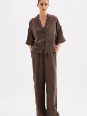 Rika SS Cupro Shirt Walnut