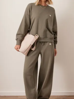 Quinn Slouchy Crew Washed Olive