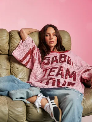 The Lace Vasrsity Jersey Pink