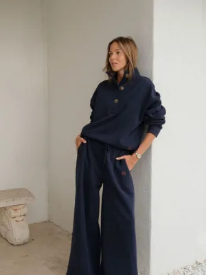 Marli Button Sweat Heritage Navy