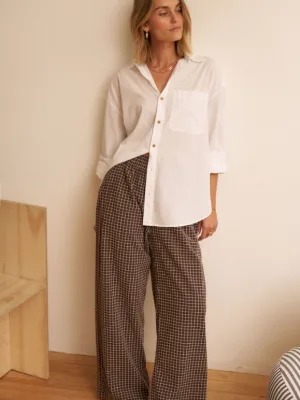 The Lounge Pant Texturd Chocolate Check