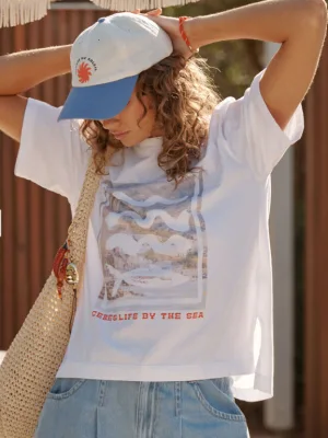 Stevie Slouchy Tee White Ceres By The Sea