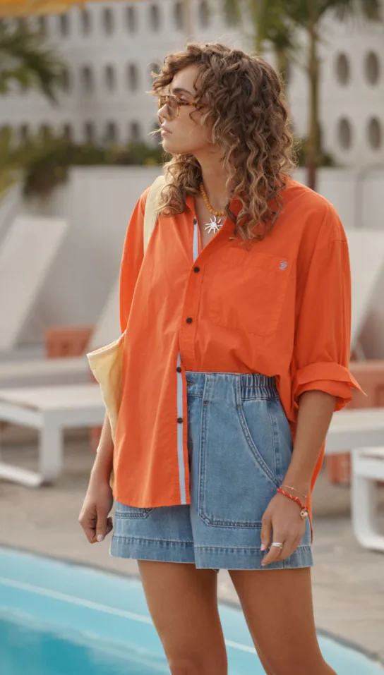 Peta Oversized Shirt Flame Vacay