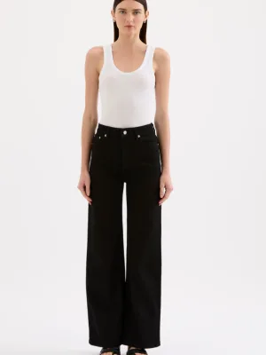 Organic Stretch Wide Leg Jean - Black