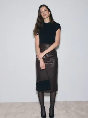 Forme Skirt 100% PU Chocolate