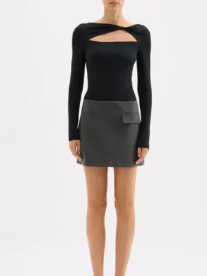 Fosca Mini Skirt Charcoal