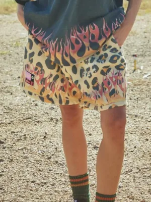 Flaming Leopard Shorts