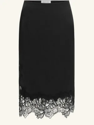 Lace Split Midi Skirt
