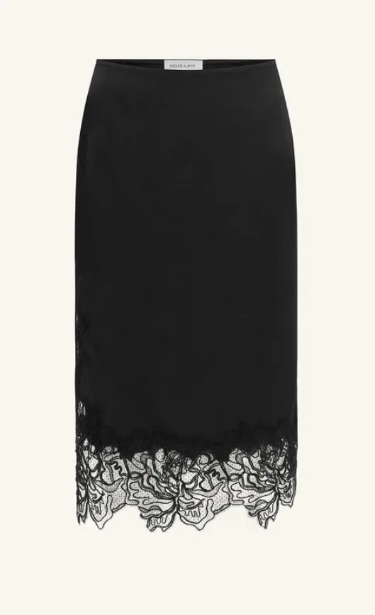 Lace Split Midi Skirt