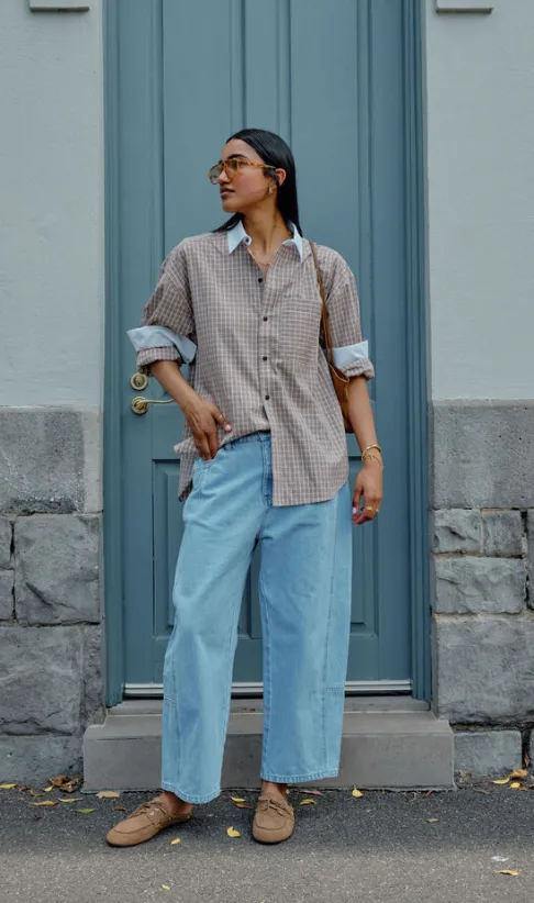 Peta Oversized Shirt Teffee Check