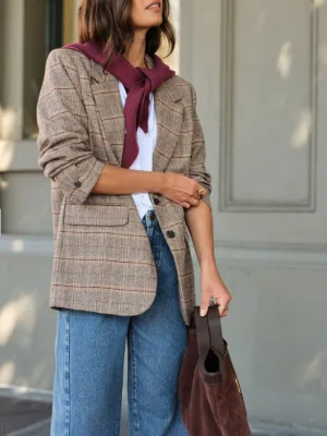 Joni Blazer Brown Check