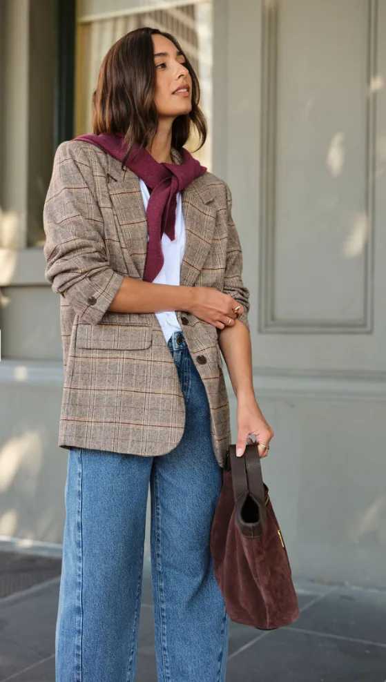 Joni Blazer Brown Check