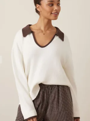 Mila Short Textured Chocolate Check