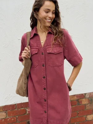 Bonnie Relaxed Shirt Dress Mulberry