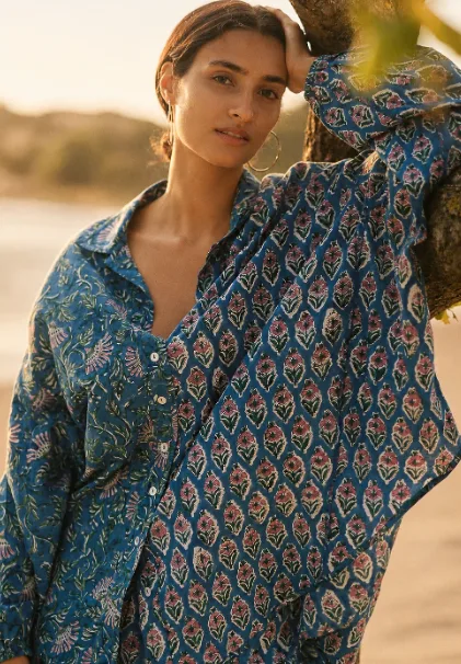 Zaffre Block Print Chalm Shirt