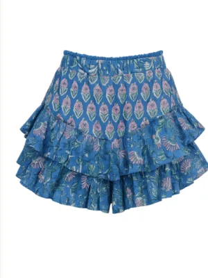 Zaffre Block Print Fae Frill Short