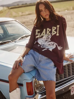 Rhinestone Tee Aubergine