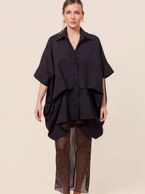 Isla Mesh Pencil Skirt Black