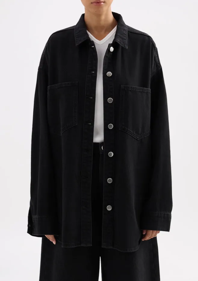 Organic Denim Shirt Vintage Black