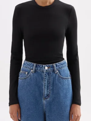 Organic Rib LS Tee - Black