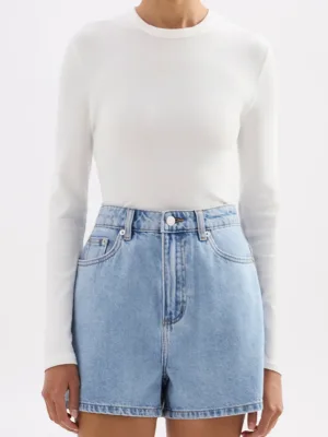 Organic Rib LS Tee - White