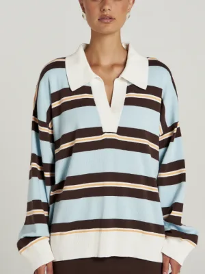 Stripe Long Sleeve Polo
