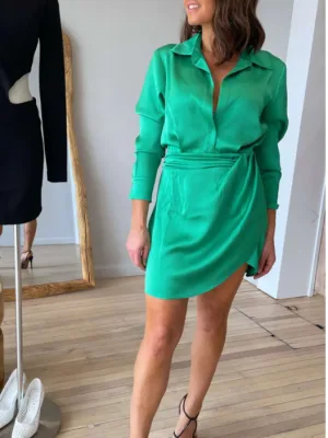 Allegra Shirt Dress - Green