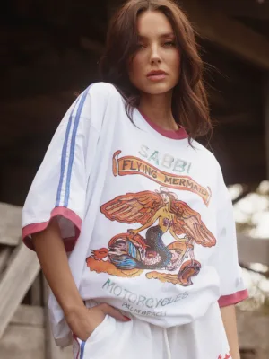 Flying Mermaid Tee - White