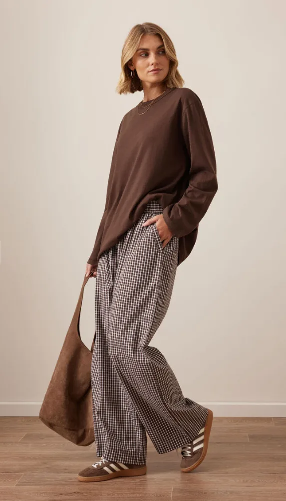 The Lounge Pant Chocolate Check