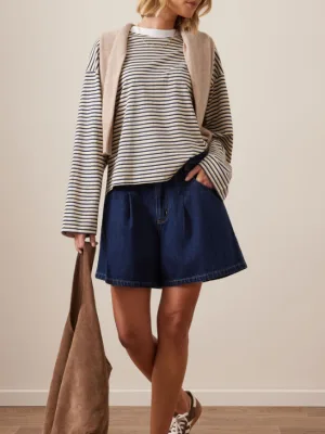 Pearl Pleat Short Midnight