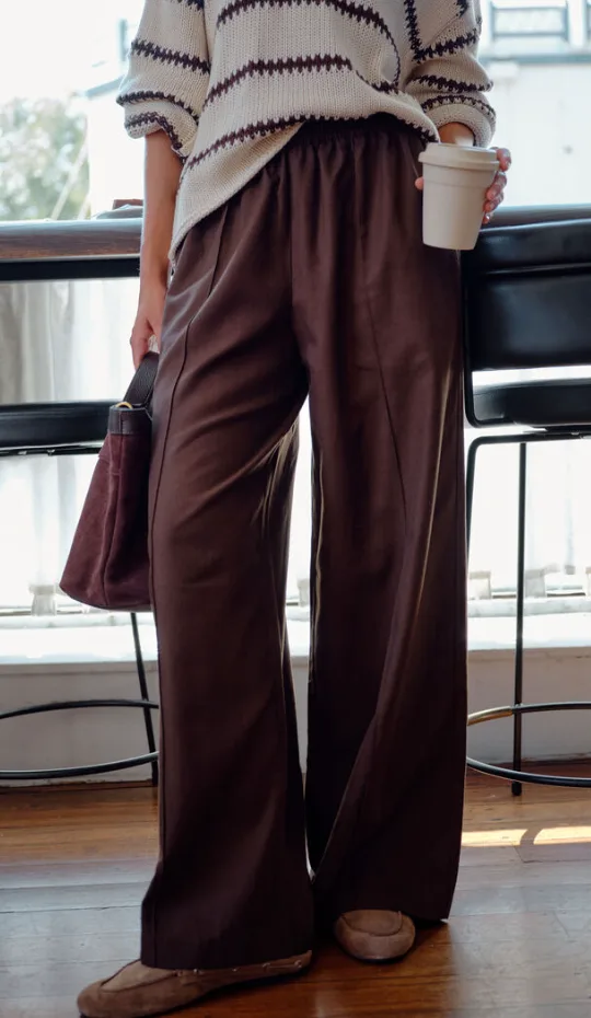 Izzie Pinstitch Pant Chocolate