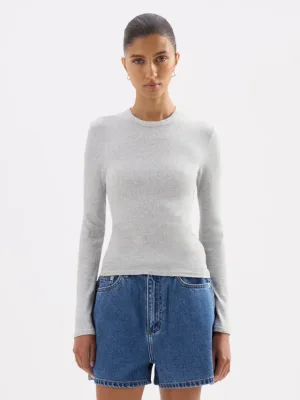 Organic Rib LS Tee Grery Marle
