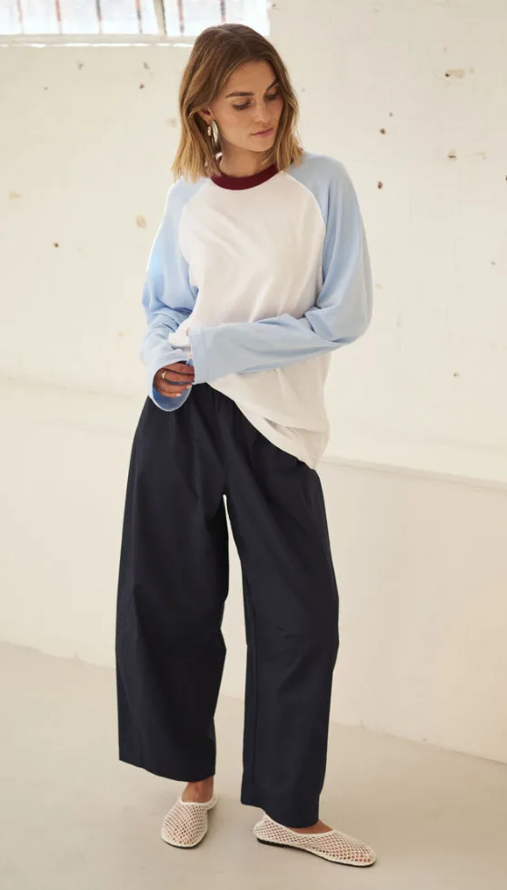 Bella Barrel Pant True Navy