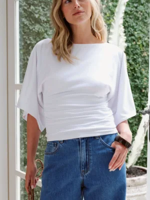 Molly Relaxed Sleeve Top White