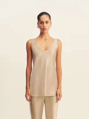 Savanna Scoop Neck Top Champagne