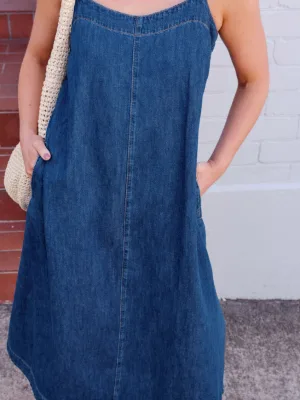 Remi Strappy Midi Dress True Indigo
