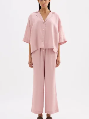 Lounge Linen Crop Pant Blush