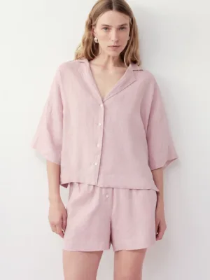 Lounge Linen Shirt Blush